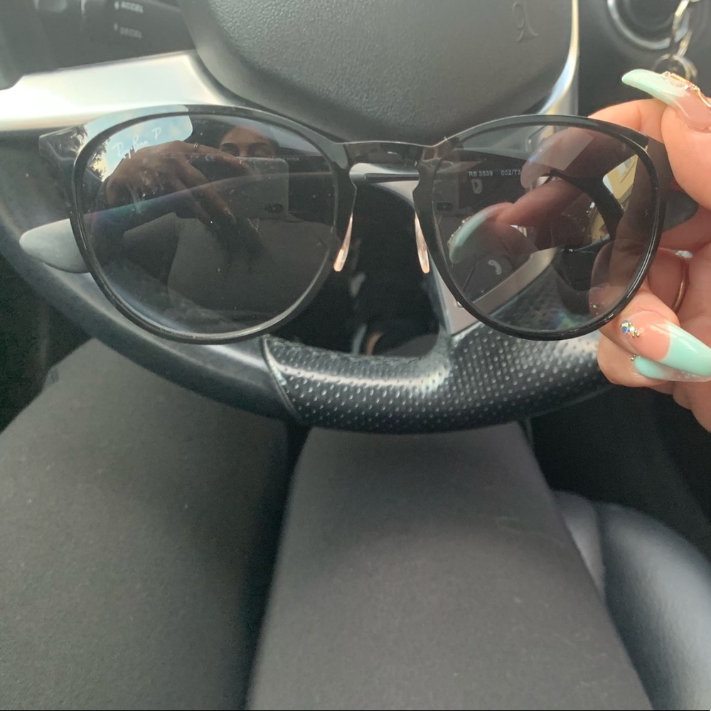 Black on black rayban Erika metal women’s glasses